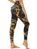 Leggings - Cropped High-waisted Printed Yellow Camouflage Lady T Fashions