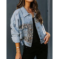 Women's Cropped Distressed Denim Jacket Ripped Button Down Jean Jacket Long Sleeve Casual Streetwear Coat Lady T Fashions