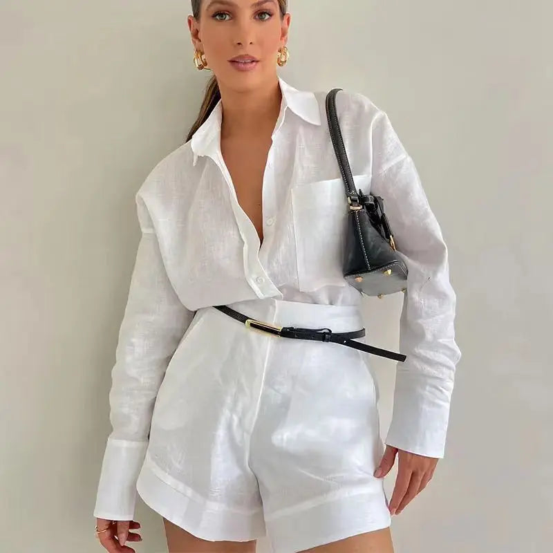 Women's Fashion Short Suit Pants Long-sleeve Suit Lady T Fashions