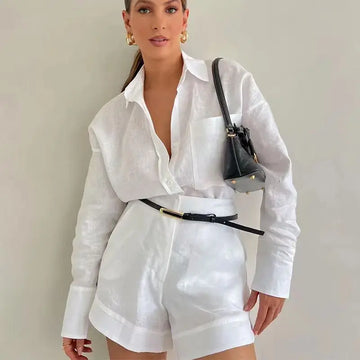Women's Fashion Short Suit Pants Long-sleeve Suit Lady T Fashions
