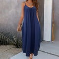 Women's Casual Summer Spaghetti Straps Maxi Dress With Pockets Loose Fit Long Dress Lady T Fashions