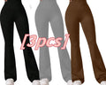 3pcs High-Waisted Flare Sharkskin Leggings Slim Fit, Lightweight & Sculpting Yoga Pants Lady T Fashions