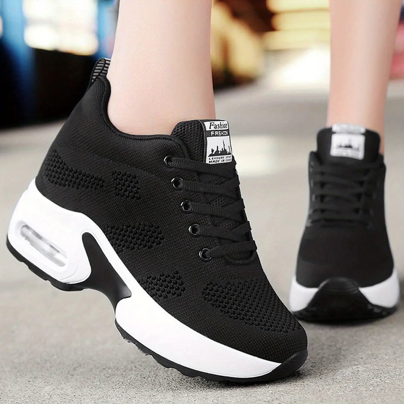 Stylish Women's Low-Top Mesh Sneakers - Air Cushioned, Breathable, Lace-Up Casual Shoes - Ideal for Spring Lady T Fashions