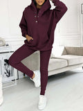 Women's Solid Color Vest Hoodie And Pants Set Lady T Fashions