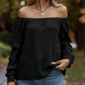 Women's New Solid Color One Shoulder Elastic Design Loose And Comfortable Shirt Top Lady T Fashions