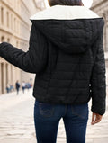 Black Casual Street Style Lightweight Warm Short Women Padded Coat Lady T Fashions
