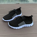 Women's Mesh Breathable Running Shoes, Solid Color Lace Up Front Summer Walking Shoes, Flying Woven Casual Sneakers Lady T Fashions