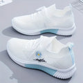 Women's Daisy Knitted Sock Sneakers, Breathable & Comfortable Lace Up Sports Shoes, Casual Running Walking Sneakers Lady T Fashions