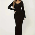 Ladies' Classic Slim Fit Solid Color Hip Hugging Dress Lady T Fashions