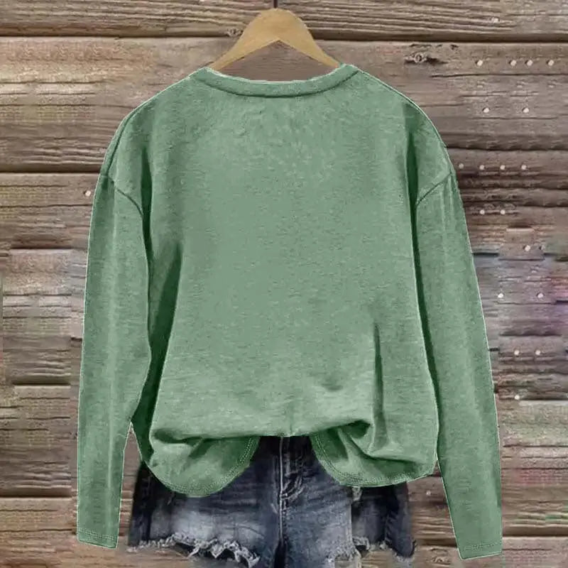 3 Pack Women's Solid Color Casual Set Round Neck Long Sleeve Tops For Spring&Fall Lady T Fashions