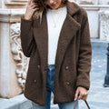 Loose Lapel Fluffy Coat Winter Button Jacket Cardigan Outwear For Women Clothing Lady T Fashions