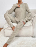 Fashion Casual Long Sleeve Split Irregular Round-neck Shirt Trousers Suit Lady T Fashions