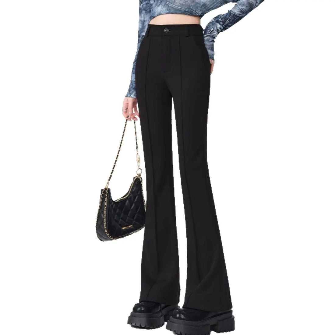 High Waist High-grade Anti-wrinkle Straight Slimming Casual Flared Pants Lady T Fashions