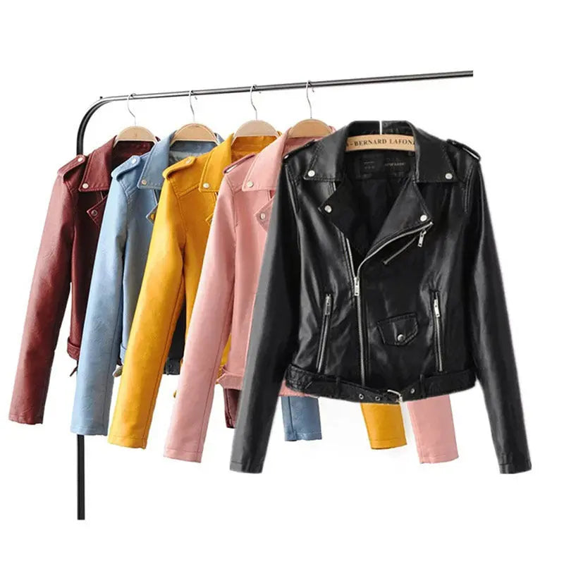 autumn and winter women's clothing coat Korean version of the Korean version of women's leather jacket fashion women's clothing wholesale Lady T Fashions
