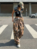 Slimming Casual Pants Hip Hop Retro Street Multi-pocket Camouflage Cargo Pants For Women Y2k Hip-hop Cargo Grunge Baggy Trousers Lady T Fashions