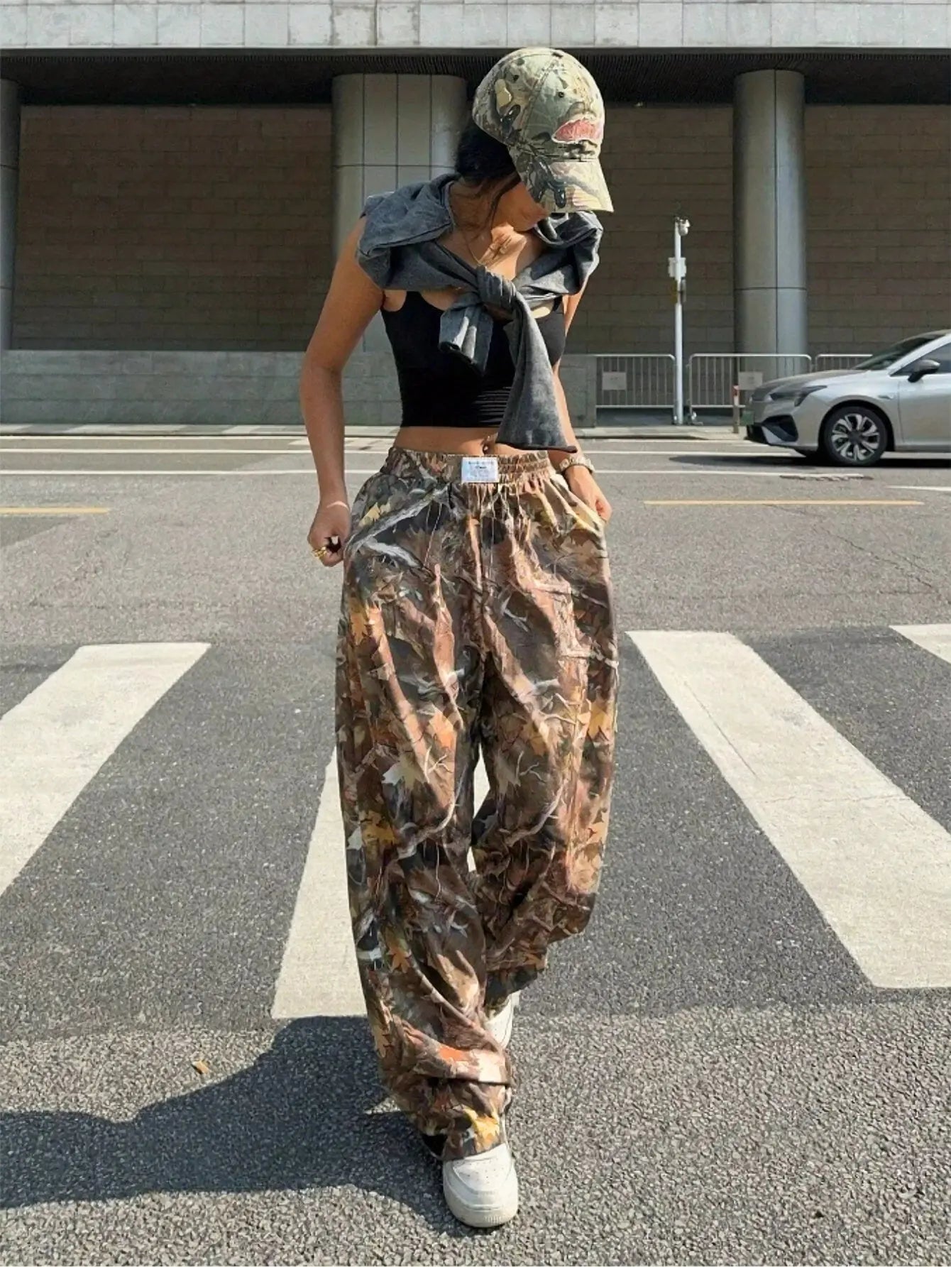 Slimming Casual Pants Hip Hop Retro Street Multi-pocket Camouflage Cargo Pants For Women Y2k Hip-hop Cargo Grunge Baggy Trousers Lady T Fashions