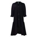 Loose-fitting Long Sleeves Irregular Midi Dress Solid Color Lady T Fashions