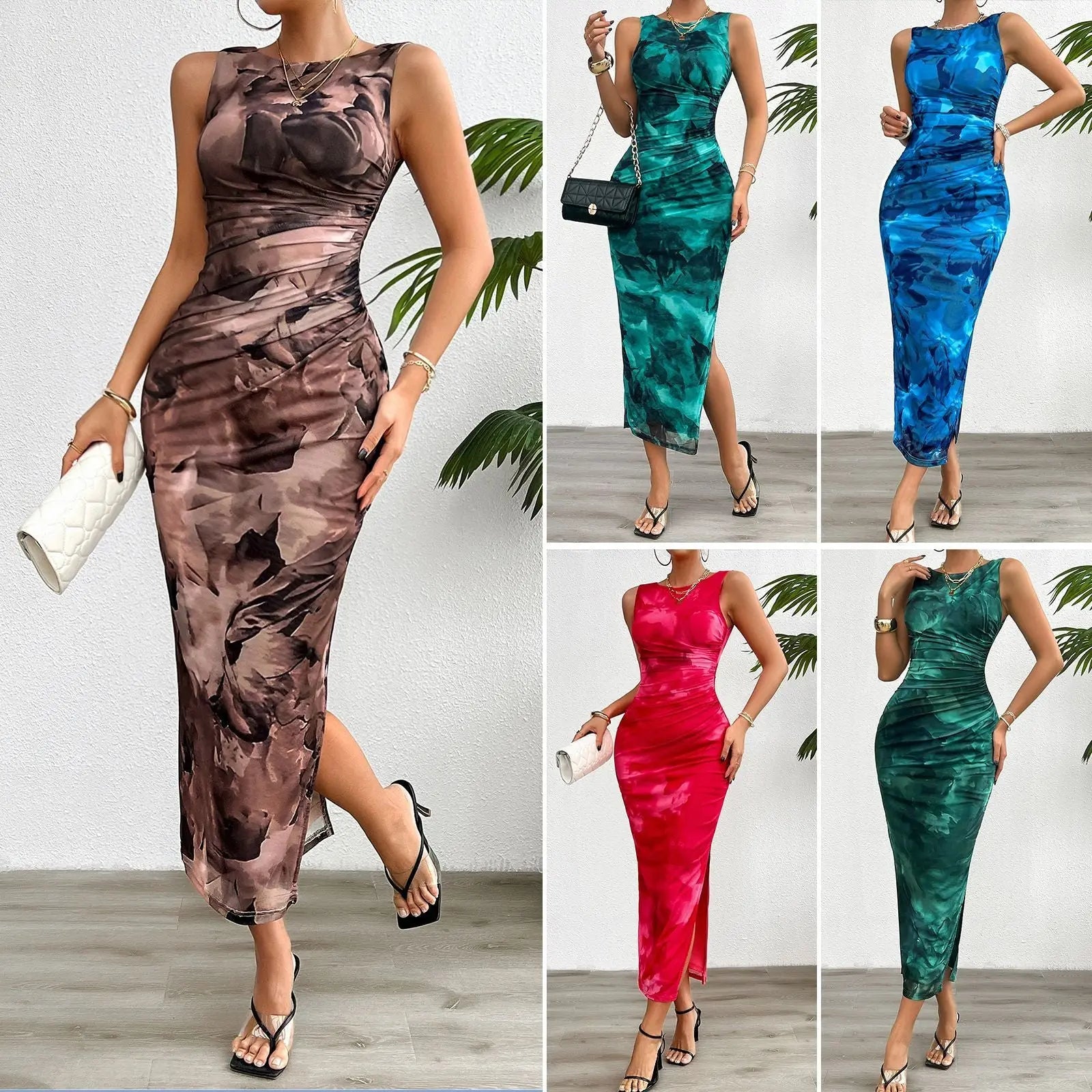 Elegant Slim Sleeveless Mesh Dress Lady T Fashions