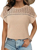Women's Hollow Breathable All-match Short-sleeved T-shirt Lady T Fashions