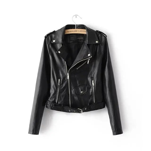 autumn and winter women's clothing coat Korean version of the Korean version of women's leather jacket fashion women's clothing wholesale Lady T Fashions