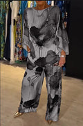 Indian Casual Round Neck Printed Satin Suit Lady T Fashions
