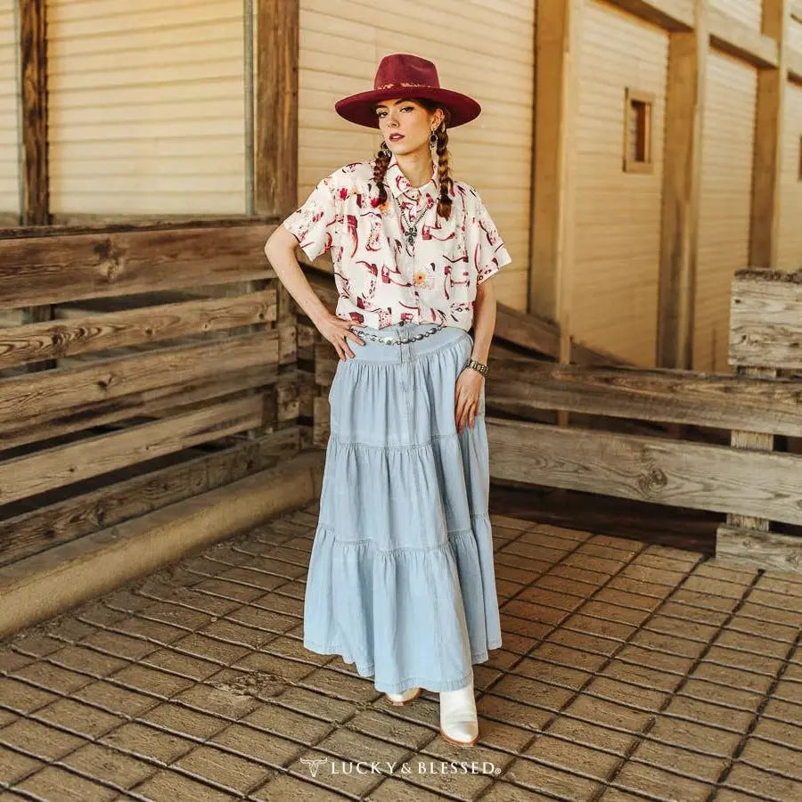 Low Waist Distressed Vacation Style Cake All-matching Jeans Skirt Lady T Fashions