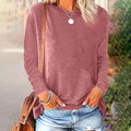 4 Pack Women's Solid Color Casual Set Round Neck Long Sleeve Tops For Spring&Fall Lady T Fashions