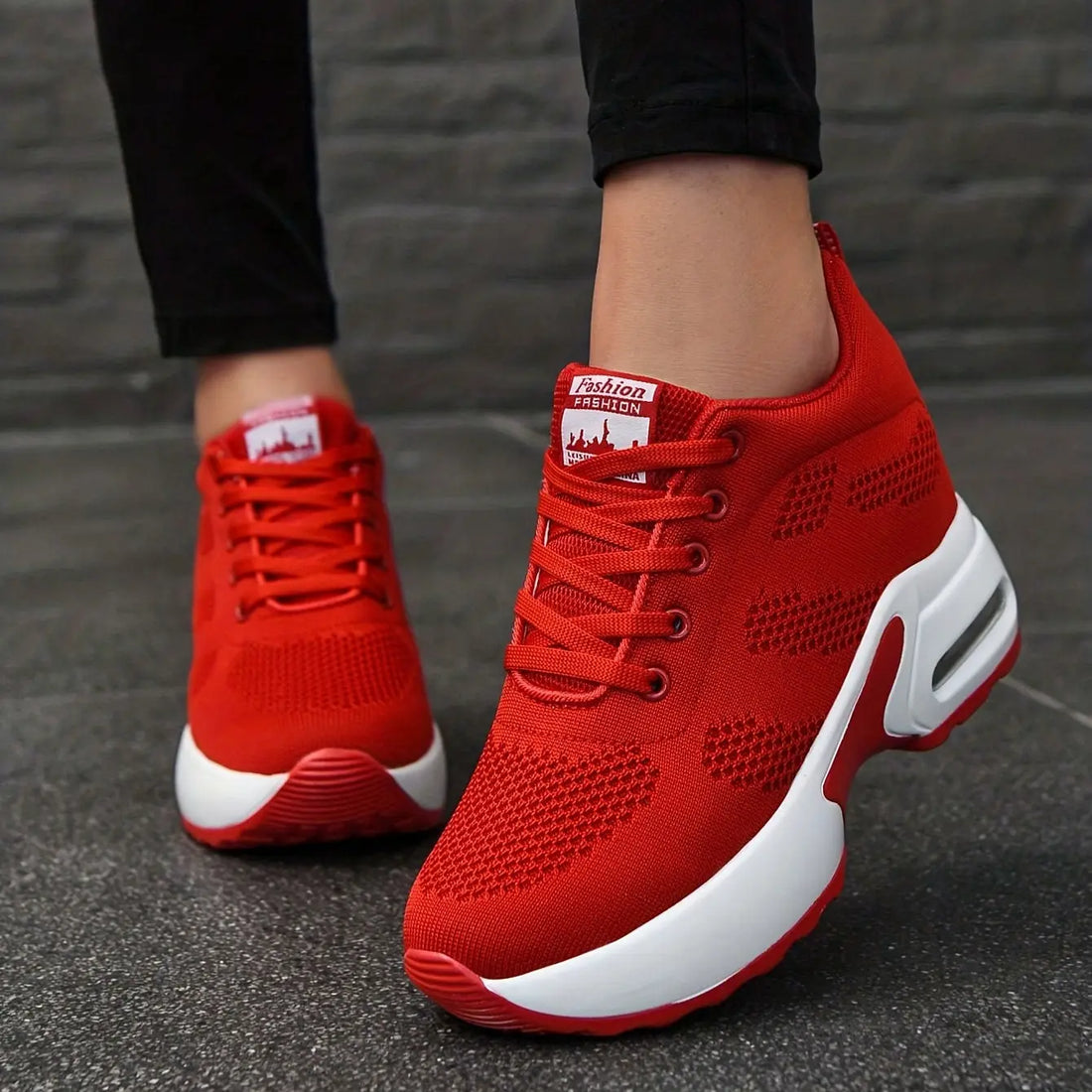 Stylish Women's Low-Top Mesh Sneakers - Air Cushioned, Breathable, Lace-Up Casual Shoes - Ideal for Spring Lady T Fashions