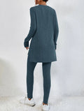 Fashion Casual Long Sleeve Split Irregular Round-neck Shirt Trousers Suit Lady T Fashions