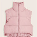 Women'S Sleeveless Vest - Vibrant Pink Slim-Fit Alternative Coat with Drawstring Hood, Zipper Front & Pockets for Fall/Winter Casual Wear, Casual Winter Wear | High Neckline Vest | Zippered Jacket Lady T Fashions
