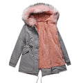 Parka Cotton-padded Coat Mid-length Hooded Lady T Fashions