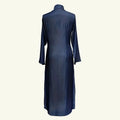 Womens Casual Button Down Denim Maxi Dress Long Sleeve Long Jean Dresses With Pockets Lady T Fashions