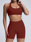 Women's Yoga Workout Set  Sports Bra High-Waist Shorts  Quick-Dry  Breathable Lady T Fashions