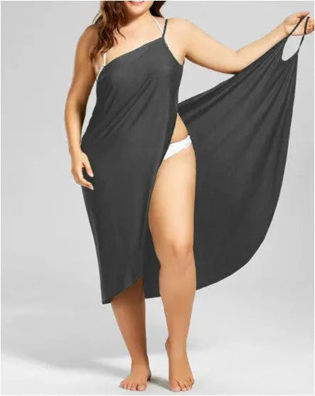 Plus size suspenders beach skirt Lady T Fashions