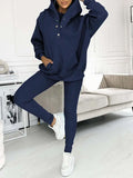 Women's Solid Color Vest Hoodie And Pants Set Lady T Fashions