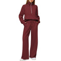 Solid Color Long-sleeved Sweater Trousers Suit Women's Suit Lady T Fashions