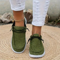 Women's Solid Color Canvas Shoes, Casual Lace Up Flat Sneakers, Women's Daily Travel Shoes Lady T Fashions