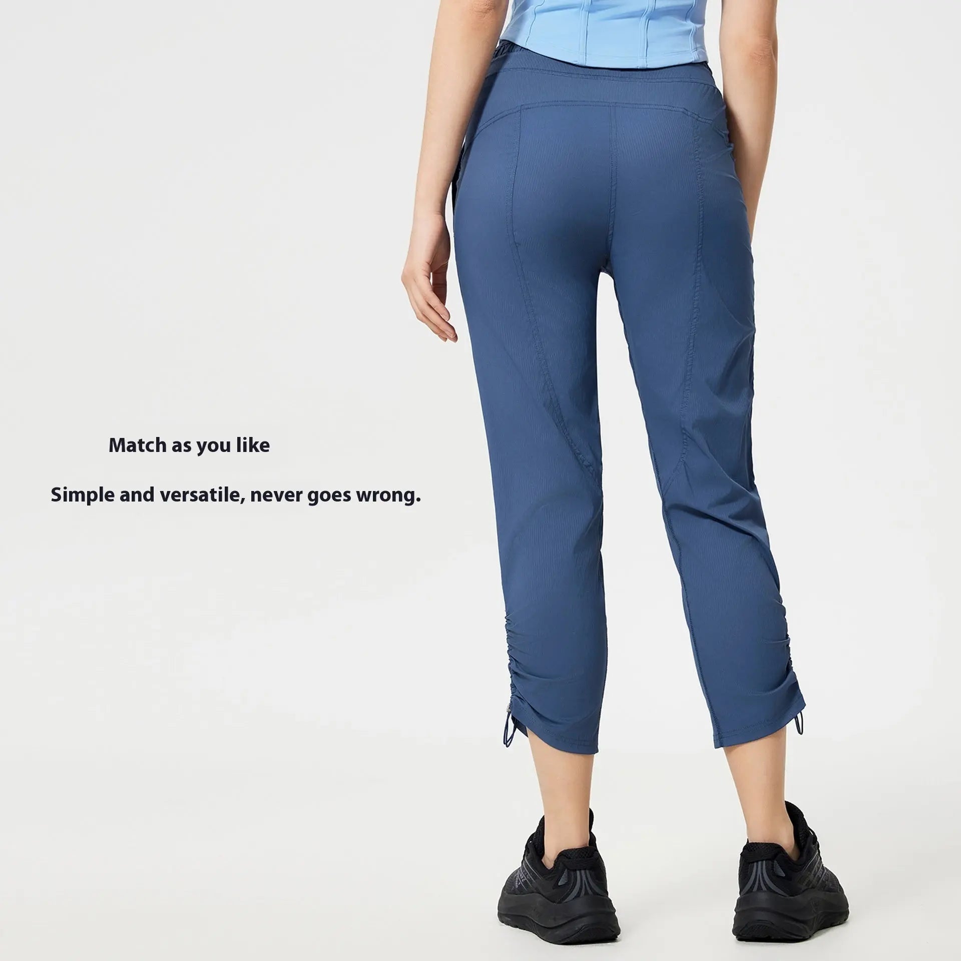 Quick-drying Breathable Running Fitness Straight Cropped Pants Ice Casual All-matching Lady T Fashions