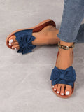 Women's Cute Platform Beach Bow Flat Slippers Lady T Fashions