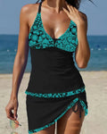 Swimsuit Women's Seaside Vacation Drawstring V-neck Sexy Split Lady T Fashions