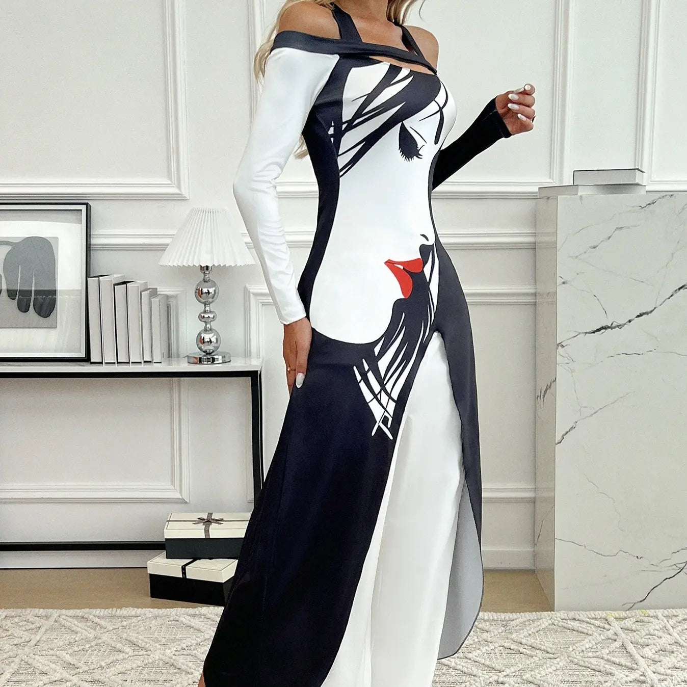 Ladies' Business Elegant Wide Leg Casual Loose Fit One Shoulder Set Sexy Party Set Lady T Fashions