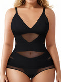 Women's Curve Bodysuit Shapewear For Plus Size Women, Tummy Control Butt Enhancing V Neck Waist Trainer Body Shaper Lady T Fashions