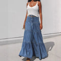 Low Waist Distressed Vacation Style Cake All-matching Jeans Skirt Lady T Fashions