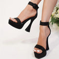 Women's Platform High Heel Shoes, Fashionable Open Toe Buckle Strap Pumps, Women's Footwear Lady T Fashions