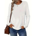 3 Pack Womens Plus Size Long Sleeve Shirts Crew Neck Basic Tee Tops Loose Fit Fall Outfits For Women 1X-5X Lady T Fashions