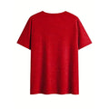 Women's Vibrant Letter Print V-Neck Tee Casual Short Sleeve Summer Top Lady T Fashions