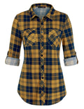 Plaid Pouch Button Cuff Comfort And Casual Printed Women's Shirt Lady T Fashions