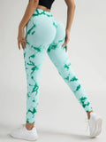 New Style Women's High-Waisted Yoga Leggings With Hollow-Out & Tie-Dye Design Lady T Fashions