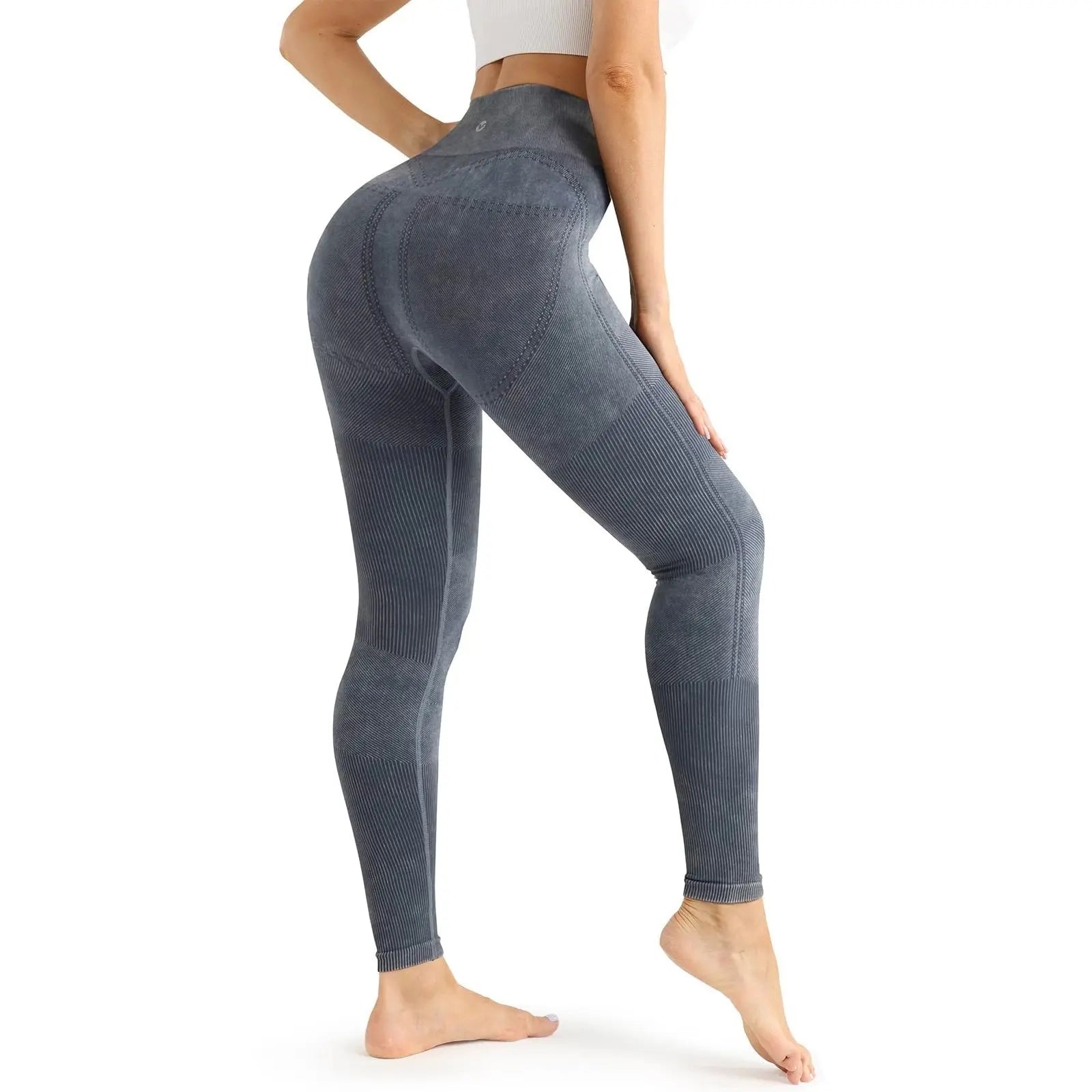 Womens Ribbed Seamless Leggings High Waisted Tummy Control Workout Full Length Yoga Pants Lady T Fashions