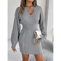 Womens Long Sleeve Sweater Dress Sexy Cut Out Bodycon Mini Fall Dress Trendy Ribbed Ladies Winter Sweater Lady T Fashions